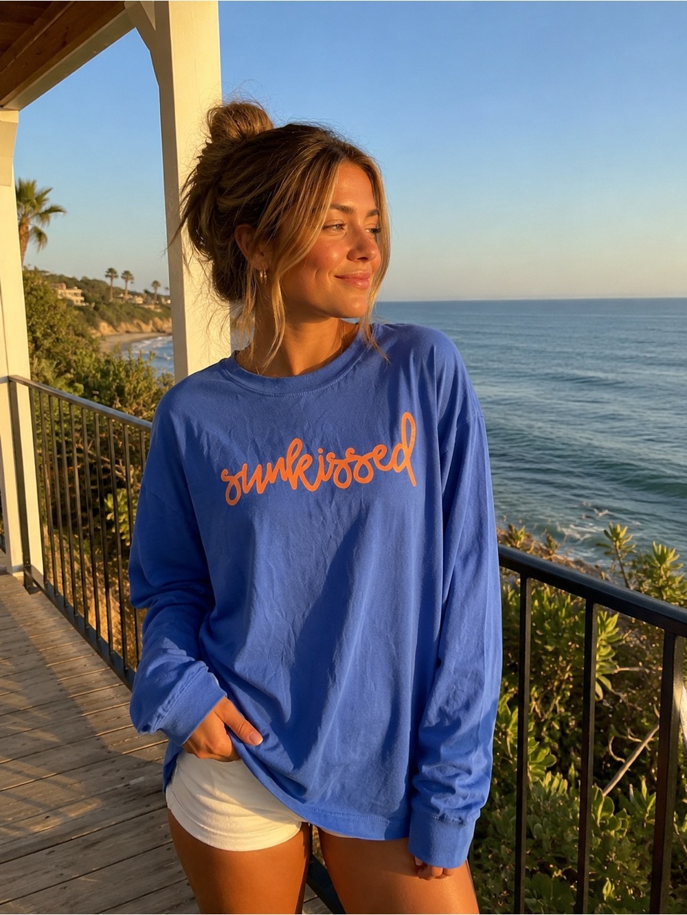 Sunkissed Blue Long-Sleeve Women's Tee